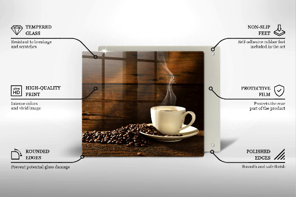 Osłona ściany przy kuchence gazowej Filiżanka kawy drewno