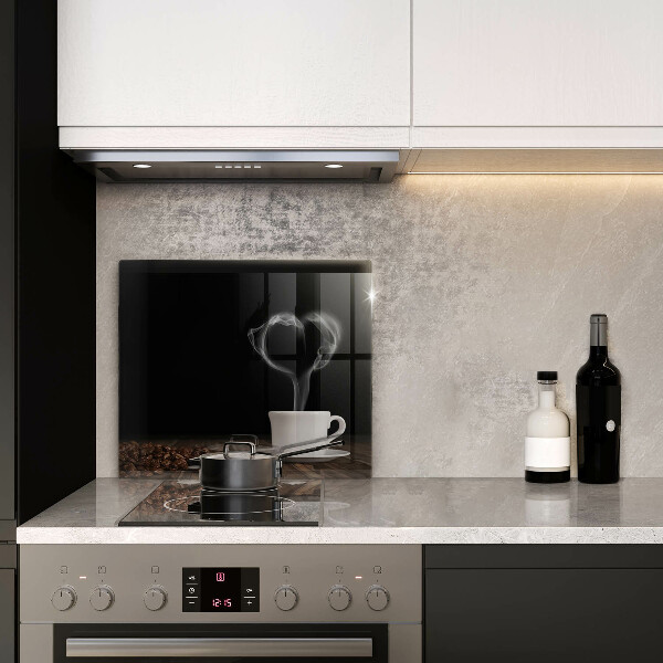 Osłona ściany przy kuchence gazowej Kawa filiżanka serce