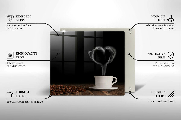 Osłona ściany przy kuchence gazowej Kawa filiżanka serce