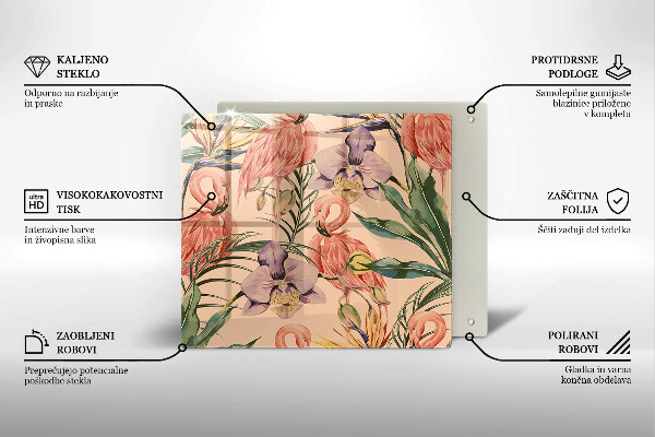 Osłona ściany przy kuchence gazowej Ilustracja flamingi