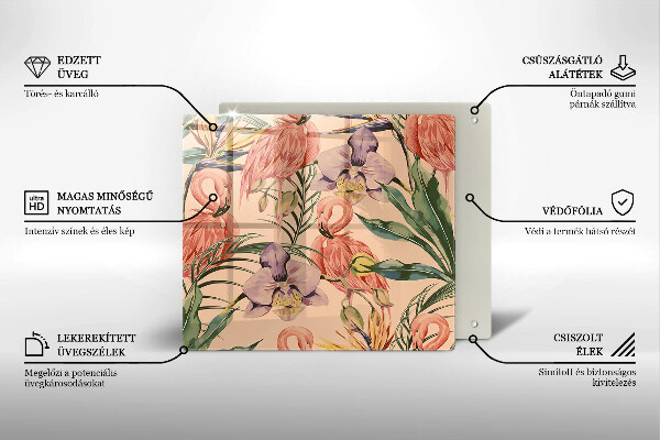 Osłona ściany przy kuchence gazowej Ilustracja flamingi