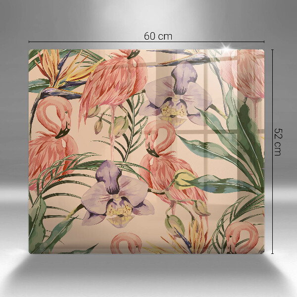 Osłona ściany przy kuchence gazowej Ilustracja flamingi