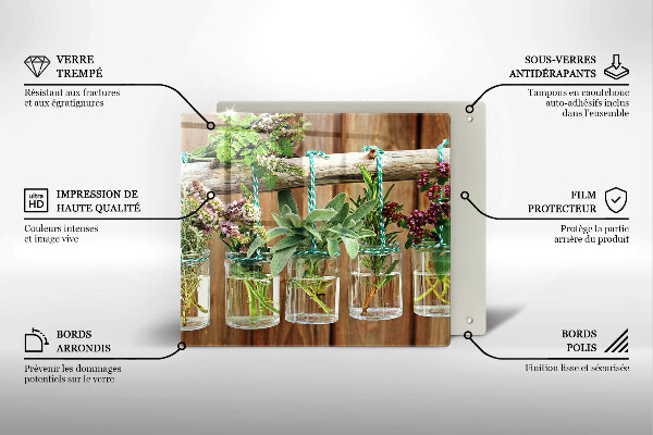 Osłona ściany przy kuchence gazowej Zioła rośliny vintage