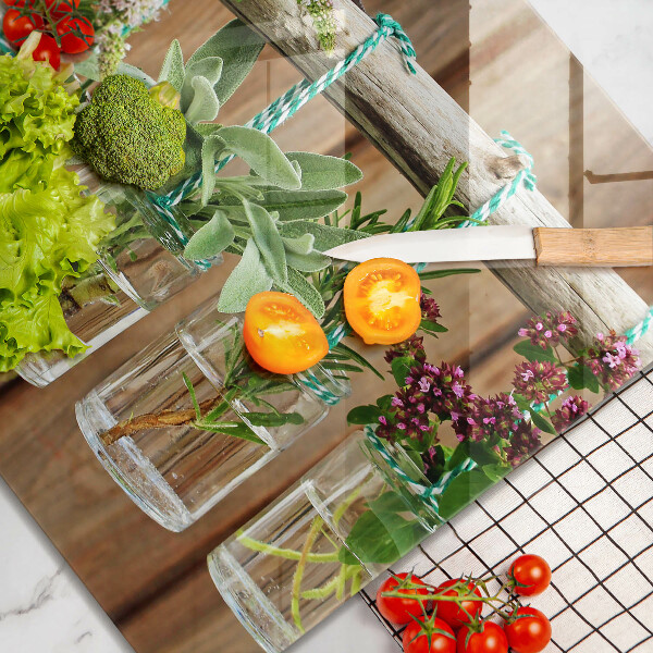 Osłona ściany przy kuchence gazowej Zioła rośliny vintage