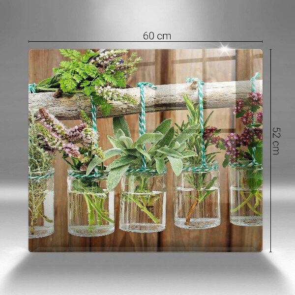 Osłona ściany przy kuchence gazowej Zioła rośliny vintage