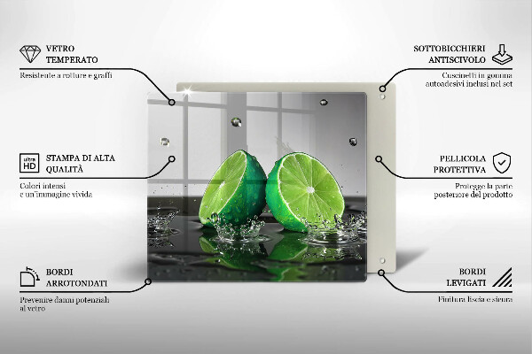 Osłona ściany przy kuchence gazowej Soczyste limonki i woda