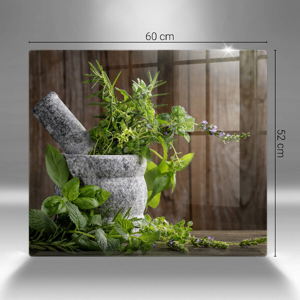 Osłona ściany przy kuchence gazowej Rośliny zioła i drewno