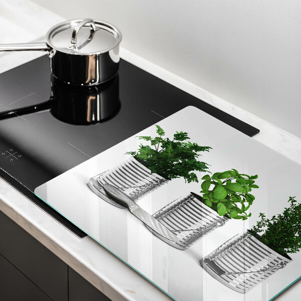 Osłona ściany przy kuchence gazowej Doniczki zioła rośliny