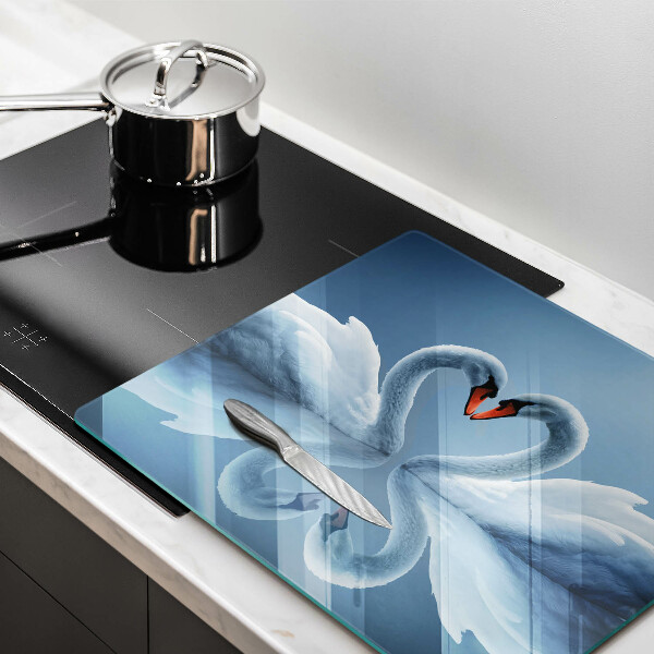 Osłona ściany przy kuchence gazowej Dwa łabędzie serce