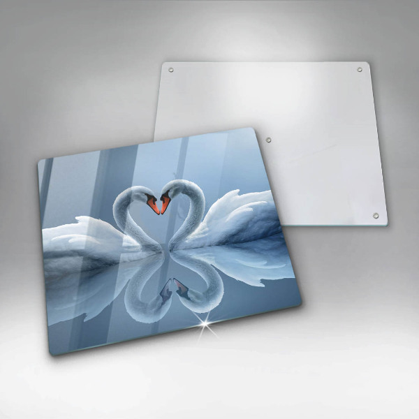 Osłona ściany przy kuchence gazowej Dwa łabędzie serce