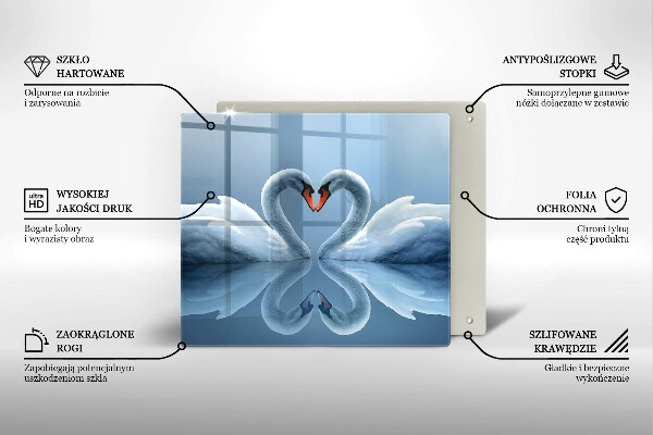 Osłona ściany przy kuchence gazowej Dwa łabędzie serce