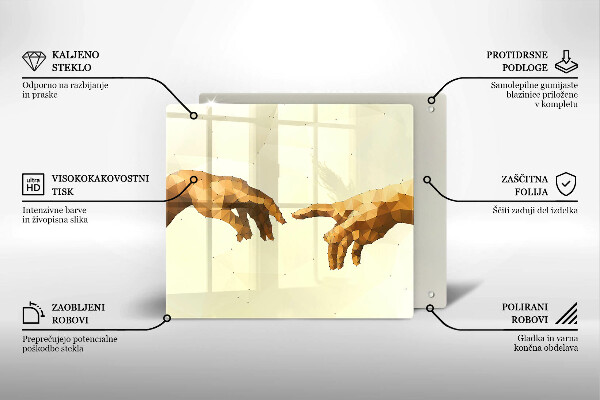 Płyta ochronna na kuchenkę Stworzenie Adama dłonie