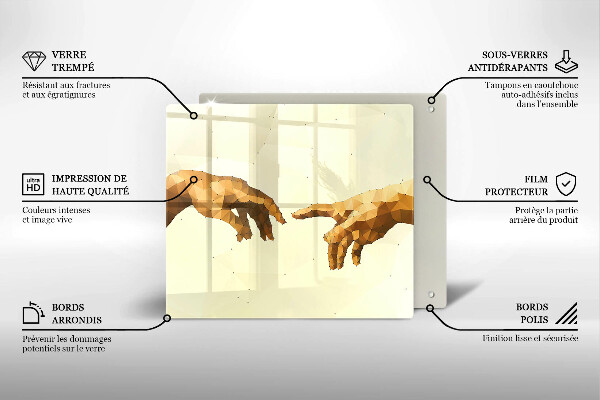 Płyta ochronna na kuchenkę Stworzenie Adama dłonie