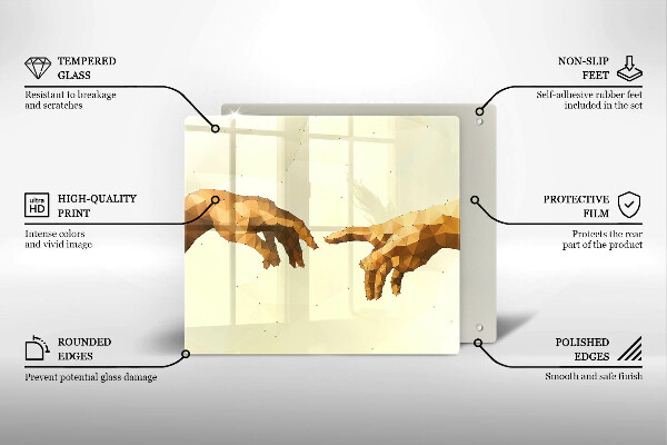 Płyta ochronna na kuchenkę Stworzenie Adama dłonie