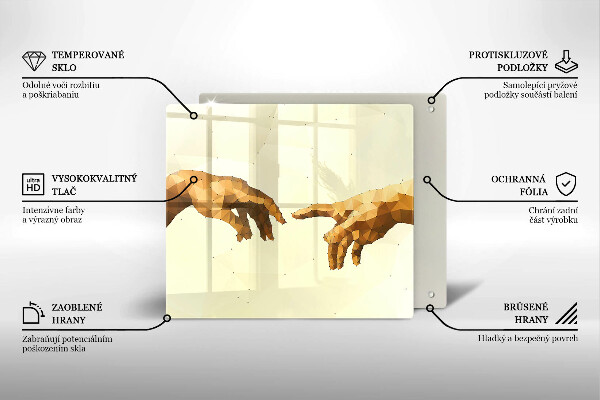 Płyta ochronna na kuchenkę Stworzenie Adama dłonie