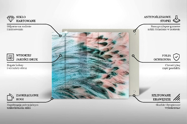 Płyta ochronna na kuchenkę Boho ptasie pióra