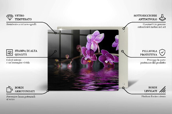 Osłona ściany przy kuchence gazowej Orchidea woda zen