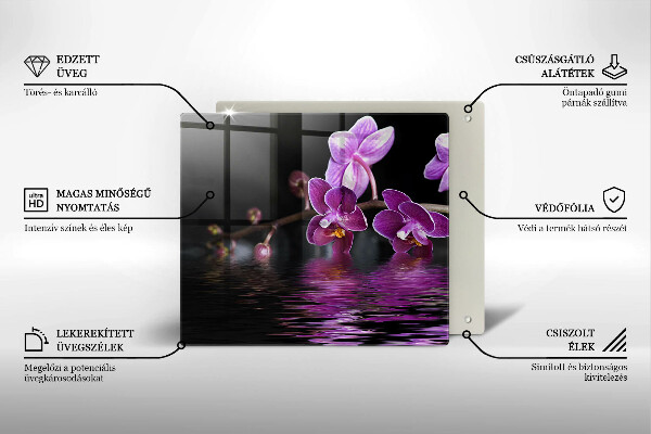 Osłona ściany przy kuchence gazowej Orchidea woda zen
