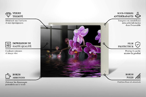 Osłona ściany przy kuchence gazowej Orchidea woda zen