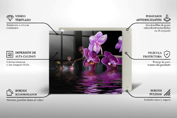 Osłona ściany przy kuchence gazowej Orchidea woda zen
