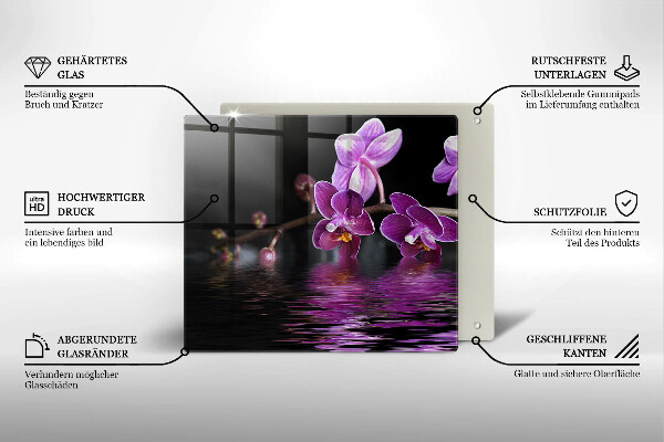 Osłona ściany przy kuchence gazowej Orchidea woda zen