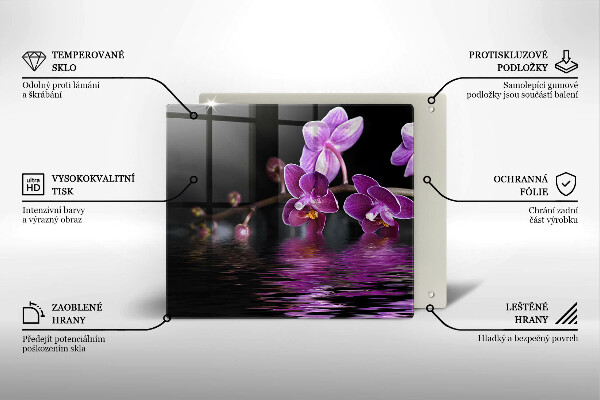 Osłona ściany przy kuchence gazowej Orchidea woda zen