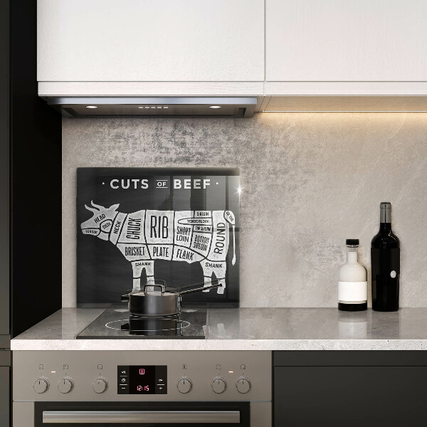 Osłona ściany przy kuchence gazowej Mięso krowy wołowina