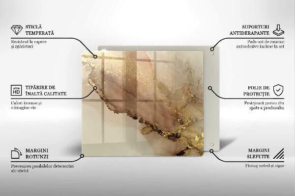 Osłona ściany przy kuchence gazowej Abstrakcja złoto