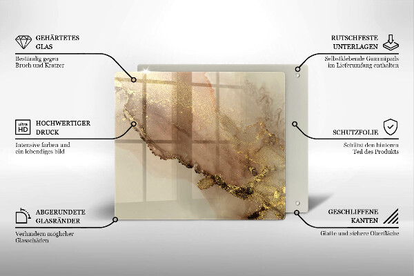 Osłona ściany przy kuchence gazowej Abstrakcja złoto