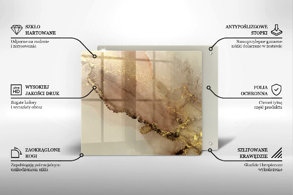 Osłona ściany przy kuchence gazowej Abstrakcja złoto