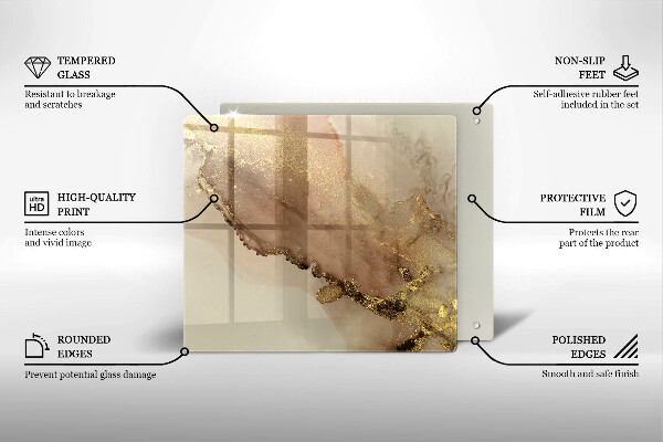 Osłona ściany przy kuchence gazowej Abstrakcja złoto