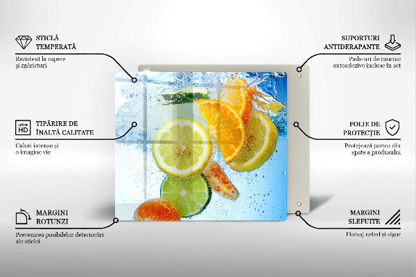 Osłona ściany przy kuchence gazowej Soczyste cytrusy woda
