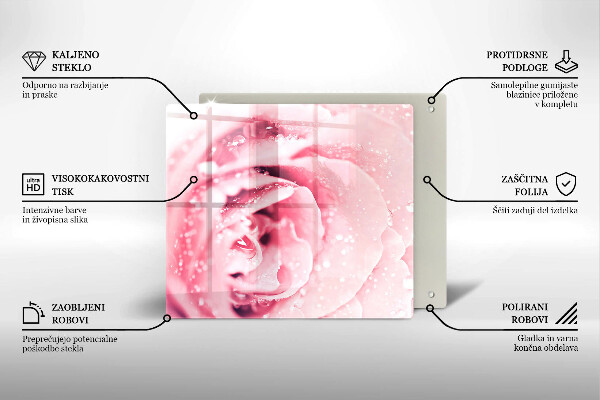 Osłona blatu kuchennego Krople rosy i kwiat róży