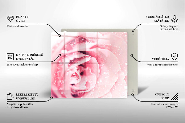 Osłona blatu kuchennego Krople rosy i kwiat róży