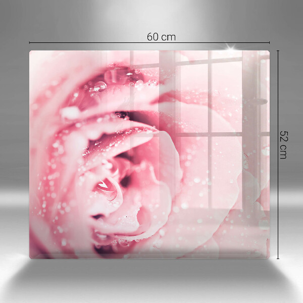 Osłona blatu kuchennego Krople rosy i kwiat róży