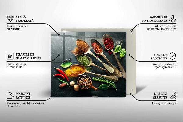Osłona ściany przy kuchence gazowej Kuchenne łyżki przyprawy