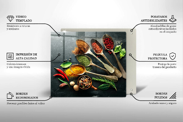 Osłona ściany przy kuchence gazowej Kuchenne łyżki przyprawy