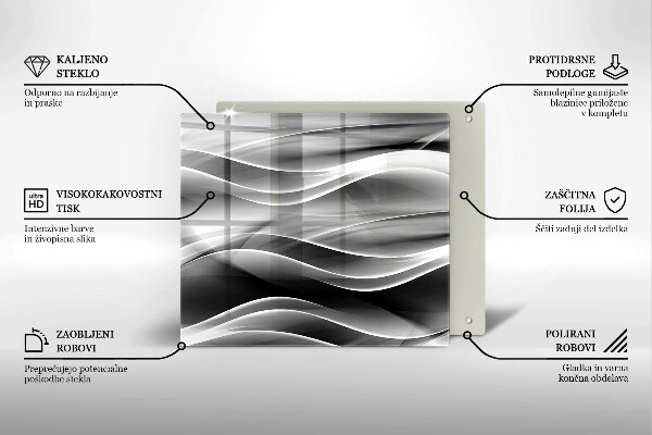 Osłona ściany przy kuchence gazowej Abstrakcja łagodne linie