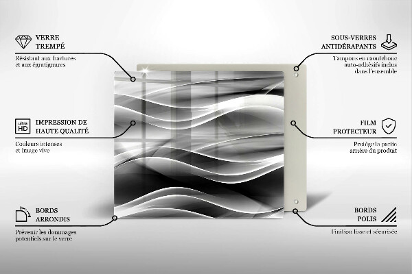 Osłona ściany przy kuchence gazowej Abstrakcja łagodne linie