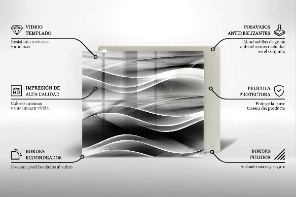 Osłona ściany przy kuchence gazowej Abstrakcja łagodne linie