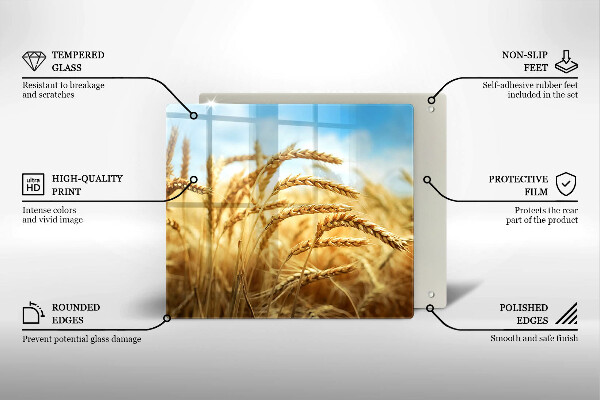 Osłona ściany przy kuchence gazowej Kłosy zbóż na polu