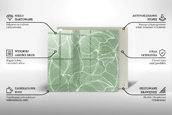 Osłona ściany przy kuchence gazowej Linearne liście