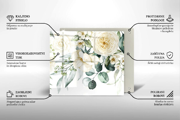 Osłona ściany przy kuchence gazowej Akwarelowe kwiaty