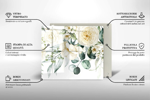 Osłona ściany przy kuchence gazowej Akwarelowe kwiaty