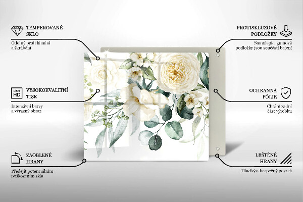 Osłona ściany przy kuchence gazowej Akwarelowe kwiaty