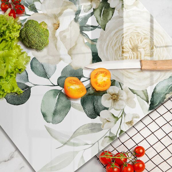 Osłona ściany przy kuchence gazowej Akwarelowe kwiaty