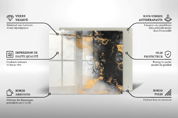 Osłona ściany przy kuchence gazowej Abstrakcja ze złotem