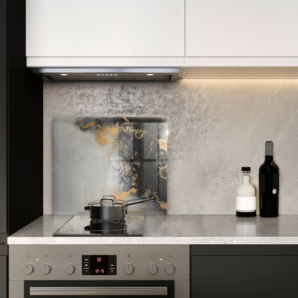 Osłona ściany przy kuchence gazowej Abstrakcja ze złotem