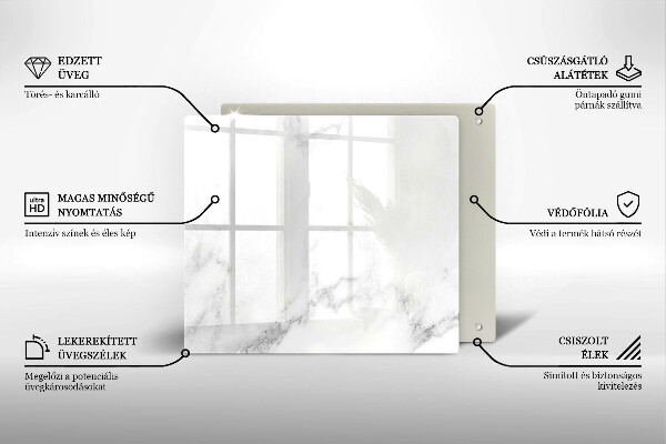 Płyta ochronna na kuchenkę Nowoczesny marmur