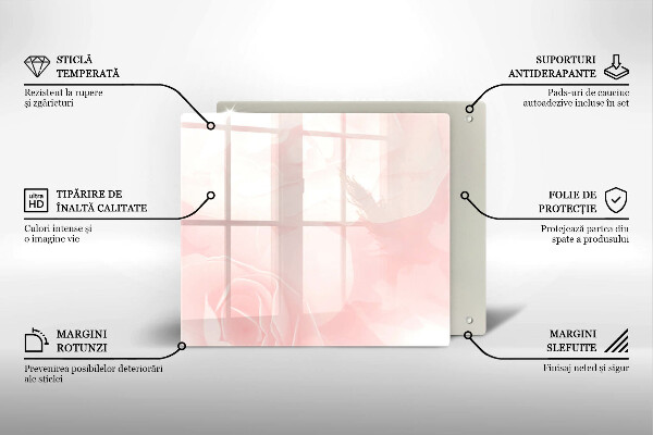 Osłona ściany przy kuchence gazowej Tło pastelowe róże